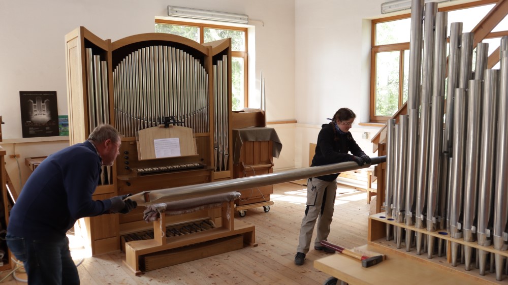 Renigung der Klais-Orgel in Weißenburg