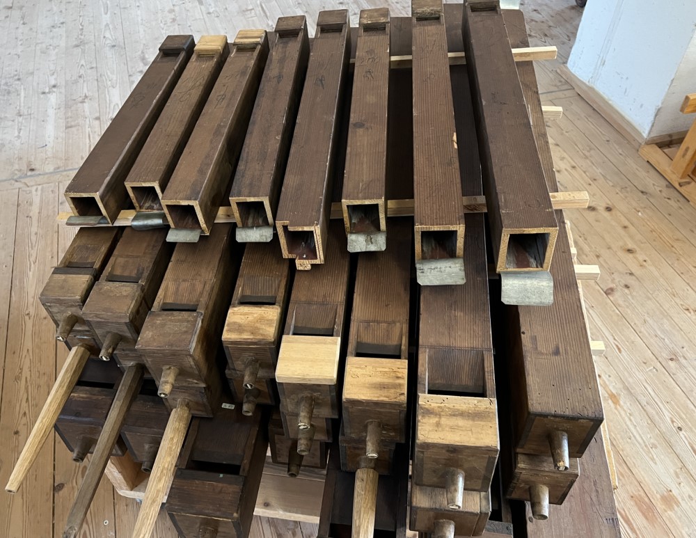Holzpfeifen Restaurierung Barockorgel